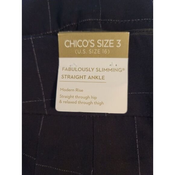 NWT Chico's Size 3 Fabulously Slimming Women's Straight Ankle Pants Size 16 t76 - Picture 5 of 8